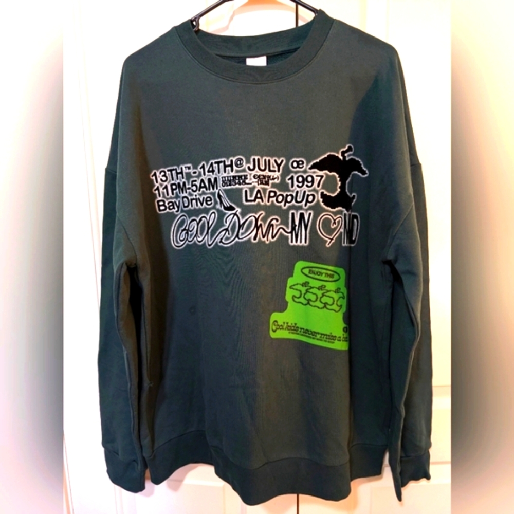ZARA Velvet Print Longsleeve Sweatshirt
